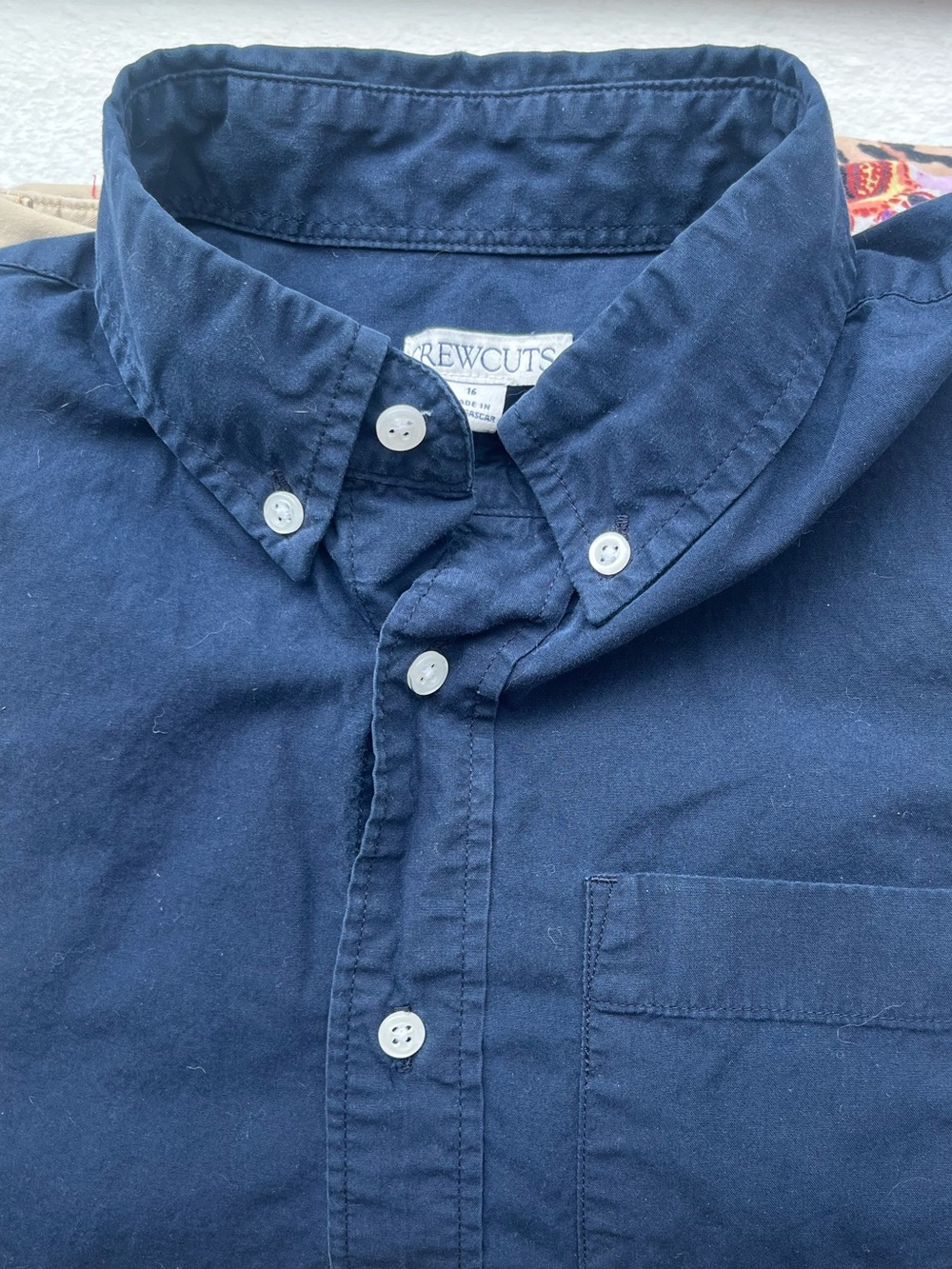 JCREW boys • size 16 • navy • classic • button-down cotton poplin Oxford Shirt